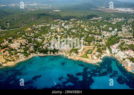 Luftblick, Dorfblick mit Wohnkomplex Club Monte de Oro und Wohnkomplex Valle Doroado, Costa de la Calma, CalviaÃƒÆ’Ã†â Ãƒâ€™Ã¢â Stockfoto
