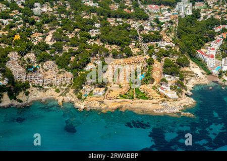 Luftblick, Dorfblick mit Wohnkomplex Club Monte de Oro und Wohnkomplex Valle Doroado, Costa de la Calma, CalviaÃƒÆ’Ã†â Ãƒâ€™Ã¢â Stockfoto