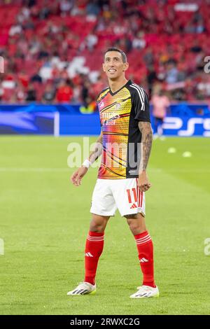 Ángel Di Maria von SL Benfica in Aktion während des Meisterligaspiels zwischen Benfica und dem FC Red Bull Salzburg im Stadion Estádio da Luz. Der FC Salzburg gewann gegen SL Benfica mit 0:2 Stockfoto