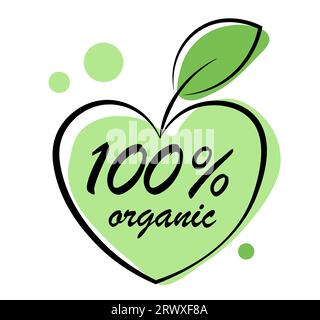 100 % organisch. Das Konzept der ökologischen Erzeugnisse Stock Vektor