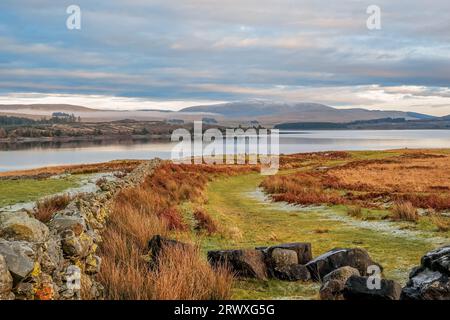 Winterblick auf Loch Doon in Ayrshire Stockfoto