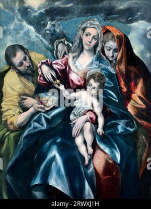 Die Heilige Familie mit Maria Magdalen von El Greco (Domenikos Theotokopoulos, 1541-1614), Öl auf Leinwand, um 1590-95 Stockfoto