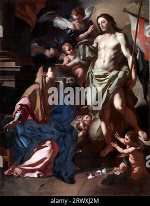 Der auferstandene Christus, der der Jungfrau erschien, wurde von dem italienischen Barockmaler Francesco Solimena (1657–1747), Öl auf Leinwand, um 1708 Stockfoto