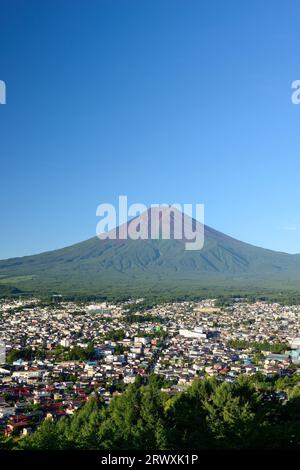 Yamanashi Mt. Fuji im Sommer vom Niikurayama Sengen Park, Yamanashi Stockfoto