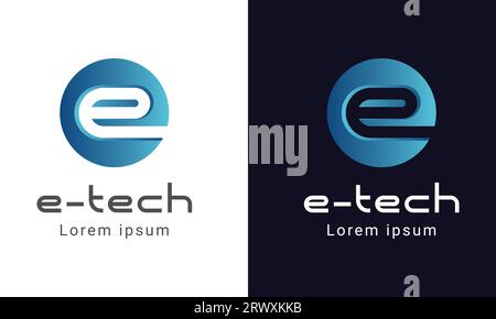 Initial Letter E Logo Design Letter E Tech Logotype Stock Vektor