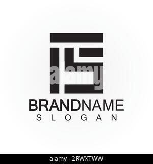 Elegantes und professionelles schwarzes Buchstabensymbol mit Buchstaben-Monogramm-Logo FS Stock Vektor