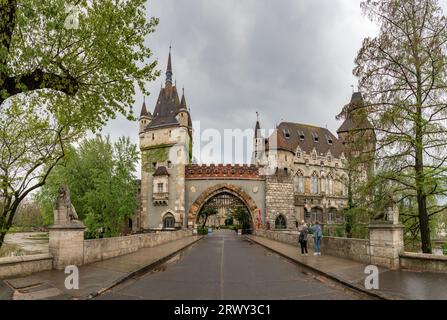 Ein Bild von der Burg Vajdahunyad. Stockfoto