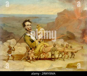 Hablot Knight Browne - Eine Karikatur von Edward Bulwer Lytton um 1840 Stockfoto