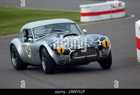 1964 AC Cobra mit Bobby Vendon-Roe/Alex Brundle im Royal Automobile Club TT Celebration Race beim Goodwood Revival Meeting am 8. September 2023 Stockfoto