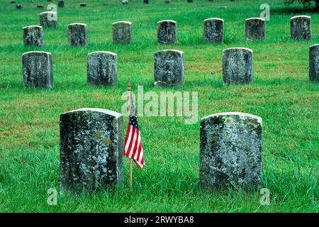 Große Zeilen, Antietam Staatsangehörig-Kirchhof, Maryland Stockfoto