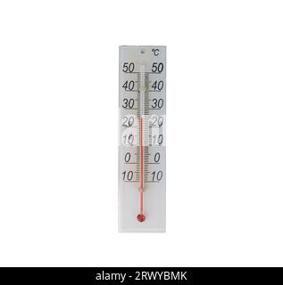 Ein analoges Thermometer auf transparentem Hintergrund Stockfoto