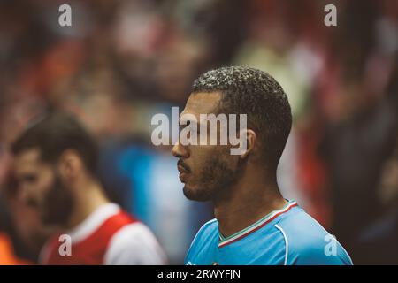 Juan Jesus während des Spiels der UEFA Champions League 2023/24 zwischen dem SC Braga und dem SSC Napoli im Estadio Municipal de Braga, Braga, Portugal. (Maciej Rogowski Stockfoto