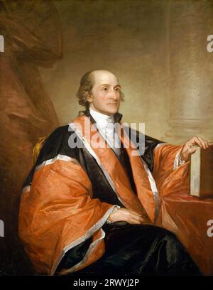John Jay (* 23. Dezember 1745 bis 17. Mai 1829) war ein amerikanischer Staatsmann und Gründungsvater der Vereinigten Staaten. John Jay, 1794, erster Oberster Richter am Obersten Gerichtshof der Vereinigten Staaten, Gemälde von Gilbert Stuart Stockfoto