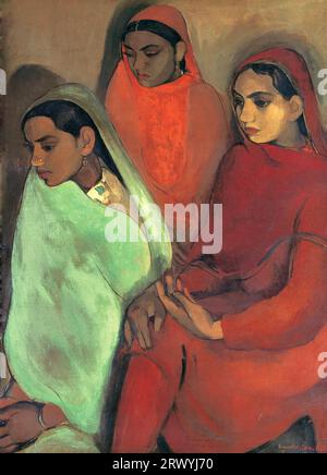 Gruppe von drei Mädchen, 1935, Gemälde von Amrita Sher-Gil Stockfoto