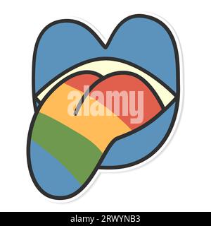 Friedlicher Sticker Vintage leuchtender, groovy Aufdruck 70s Stock Vektor