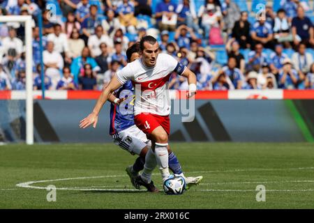 Genk, Belgien. September 2023. Caglar Soyuncu (TUR), 12. September 2023 - Fußball: KIRIN Challenge Cup 2023 Fußballspiel zwischen Japan 4-2 Türkei in der Cegeka Arena in Genk, Belgien. Quelle: AFLO/Alamy Live News Stockfoto