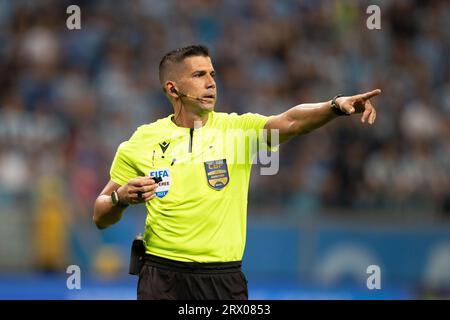 Porto Alegre, Brasilien. September 2023. Gremio Arena-Schiedsrichter Bruno Arleu de Araujo, während des Spiels zwischen Gremio und Palmeiras, für die 24. Runde der brasilianischen Meisterschaft 2023, in der Gremio Arena, diesen Donnerstag, 21. 30761 (Liamara Polli/SPP) Credit: SPP Sport Press Photo. Alamy Live News Stockfoto