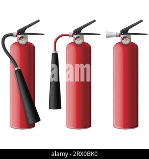 Mehrschichtige Vektorillustration des Feuerlöschers. Stock Vektor