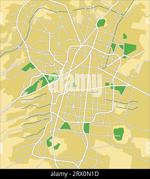 Mehrschichtige Vektorillustration Karte von Mexiko-Stadt. Stock Vektor