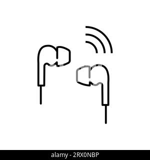 Ohrhörer-Vektorsymbol auf weißem Hintergrund. Flache Vektor-Ohrhörer Symbolzeichen aus der Sammlung moderner elektronischer Geräte für mobile Konzepte und das Internet Stock Vektor