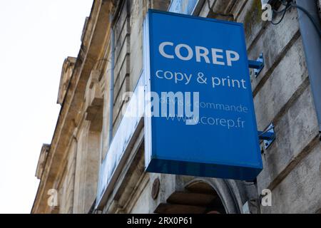 Bordeaux, Frankreich - 09 18 2023 : COREP Kopie und Druck Logo und Zeichen des Shop-Druck Kommunikationsagenturen und Web-Services Neudruck Stockfoto