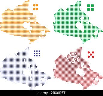 Vektorillustartion verschiedene Pixelkarte von Kanada. Stock Vektor