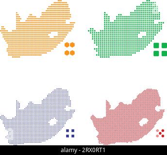 Vektorillustartion verschiedene Pixelkarte von Südafrika. Stock Vektor