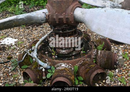 wright-Zyklon r1820, Motor und Propellor aus der fliegenden Festung Stockfoto