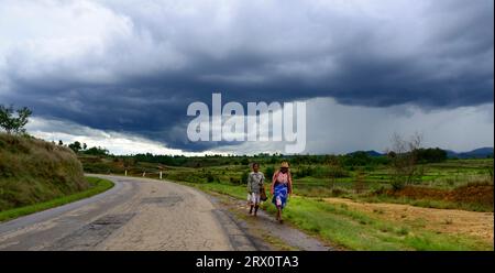 Ein stürmischer Tag in ZentralMadagaskar. Stockfoto