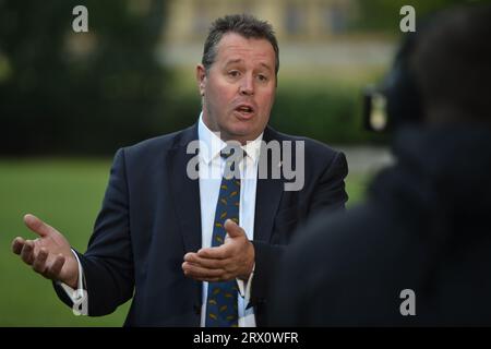 London, England, Großbritannien. September 2023. Umweltminister MARK SPENCER wird in Westminster befragt. (Bild: © Thomas Krych/ZUMA Press Wire) NUR REDAKTIONELLE VERWENDUNG! Nicht für kommerzielle ZWECKE! Stockfoto