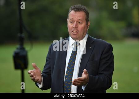 London, England, Großbritannien. September 2023. Umweltminister MARK SPENCER wird in Westminster befragt. (Bild: © Thomas Krych/ZUMA Press Wire) NUR REDAKTIONELLE VERWENDUNG! Nicht für kommerzielle ZWECKE! Stockfoto