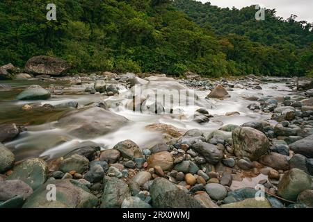 Der Orosi-Fluss, auch Rio Grande de Orosi genannt, ist ein Fluss in Costa Rica in der Nähe der Cordillera de Talamanca. Tapanti - Cerro de la Muerte Massif Natio Stockfoto