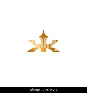 Kronenlogo mit Buchstabe K. KK-Logo-Symbol Stock Vektor