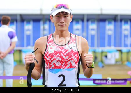 Hangzhou, China. September 2023. Taishu Sato (JPN) Modern Pentathlon : Halbfinale der Männer im Fuyang Yinhu Sports Centre während der China Hangzhou Asian Games 2022 in Hangzhou, China. Quelle: Naoki Nishimura/AFLO SPORT/Alamy Live News Stockfoto