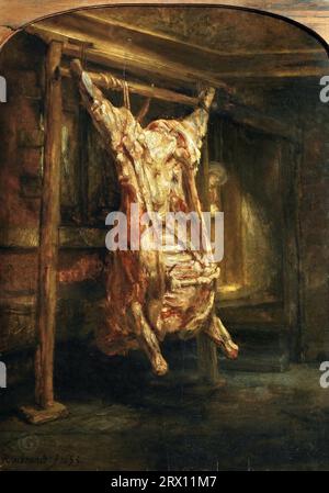 Rembrandt van Rijn -- geschlachtete Ox 1655, 94х69 Stockfoto