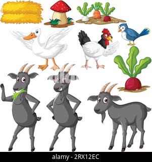 Abbildung: Betriebsobjekte und Elemente - Vektorsatz Stock Vektor