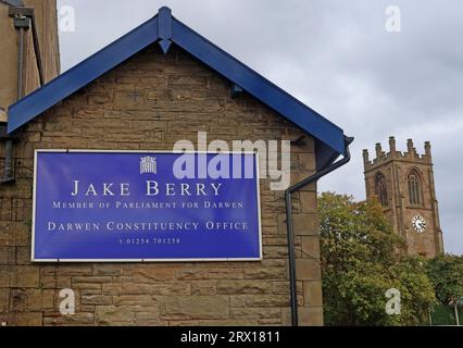 Wahlkreisbüro des Parlaments von Jake Berry, konservatives parlamentsmitglied für Darwen, Lancashire, England, UK, BB3 2RG Stockfoto