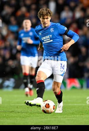 Glasgow, Großbritannien. September 2023. Sam Lammers of Rangers während des Spiels der UEFA Europa League im Ibrox Stadium in Glasgow. Auf dem Bild sollte stehen: Neil Hanna/Sportimage Credit: Sportimage Ltd/Alamy Live News Stockfoto