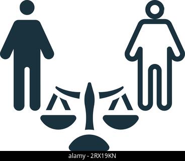 Symbol für Rassengerechtigkeit. Monochromes einfaches Zeichen aus sozialer Ursachenforschung und Aktivismussammlung. Symbol für Rassengerechtigkeit für Logo, Vorlagen, Webdesign und Stock Vektor