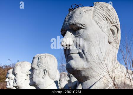 Large Woodrow Wilson Presidential Bust in Concrete Stockfoto