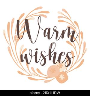 Herzliche Wünsche. Abstrakter Laubkranz. Vektorillustration. Stock Vektor