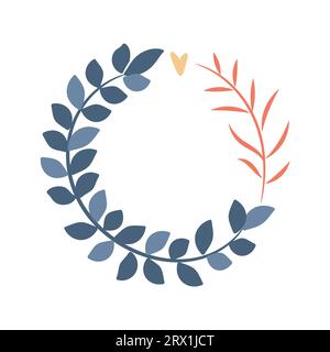 Abstrakter Laubkranz. Vektorillustration. Stock Vektor