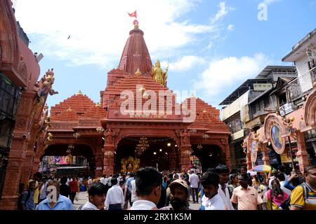 20. September 2023, Pune, Maharashtra, Indien, schöne Skulptur von Lord Ganesh, genannt als Dagdusheth Halwai Ganpati in der Nähe von Mandai während des Ganesh Festivals. Stockfoto