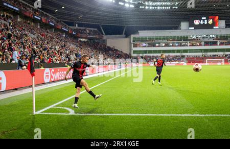 Leverkusen, Deutschland. September 2023. Florian Wirtz (Leverkusen), Alejandro Grimaldo (Leverkusen) Bayer Leverkusen - BK Häcken 21.09.2023 Copyright ( Stockfoto