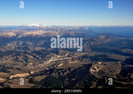 Luftaufnahme der Patagonischen Berge mit Cerro Tronador, Bariloche, Patagonien, Argentinien Stockfoto