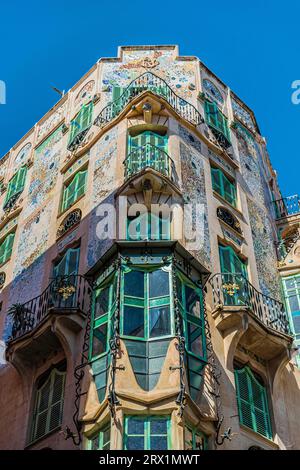Can Forteza Rey, Jugendstil, Jugendstilhaus, Altstadt, Palma, Mallorca, Spanien Stockfoto