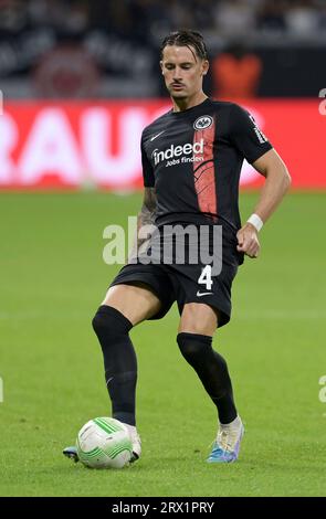 Frankfurt, Deutschland. September 2023. Robin. Koch. Fotografiert beim Fußball Conference League Spiel Eintracht Frankfurt gegen den FC Aberdeen am 21.9.2023 in Frankfurt. Quelle: dpa/Alamy Live News Stockfoto