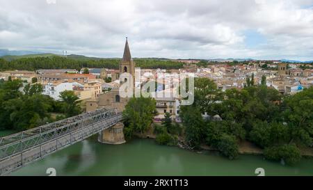 Ansicht der Gemeinde Sanguesa in der Autonomen Gemeinschaft Navarra, Spanien Stockfoto