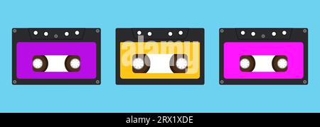 Nostalgie für die 90er Jahre mit altmodischen Kassetten Stock Vektor