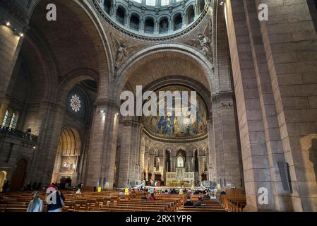 Das Innere der Basilika Sacre-Coeur de Motmartre, Paris, Frankreich Stockfoto